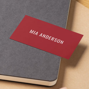 Minimalistisk Elegant - rött, gammalt, vitt och fe Visitkort