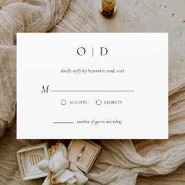 Minimalistisk Elegant RSVP Enkel Svart Vit Inbjudningar