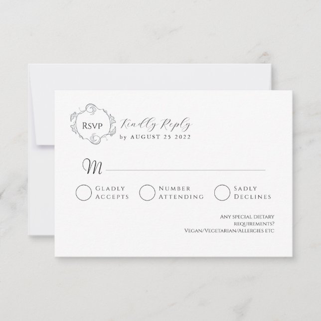 Minimalistisk Elegant RSVP-kort OSA Kort (Framsida)
