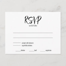 💍 Minimalistisk Elegant RSVP & matpreferenser Vykort