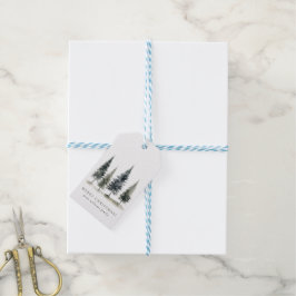 Minimalistisk Elegant Scandinavian Julgran Presentetikett