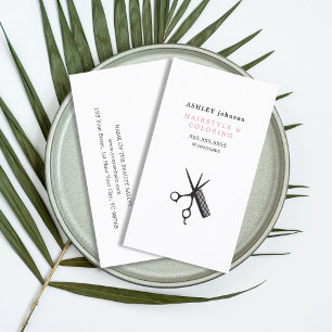 Minimalistisk Elegant Sissors Comb Hair Salon Visitkort