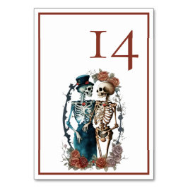 Minimalistisk Elegant Skeleton lite Bröllop Bordsnummer