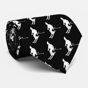 Minimalistisk Elegant Skiers Winter Black White Slips