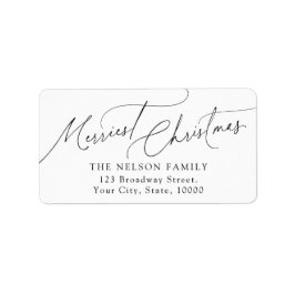 Minimalistisk Elegant Skrift Jul Returadress Adressetikett