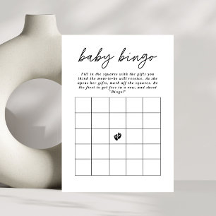 Minimalistisk Elegant Skript Baby Bingo Baby Showe Inbjudningar