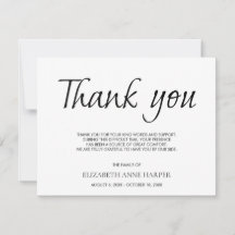 Minimalistisk Elegant Skript Begravning Tacksamhet