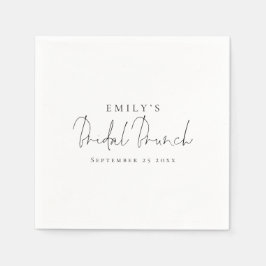 Minimalistisk Elegant Skript Bröllopsfest Brunch Pappersservett