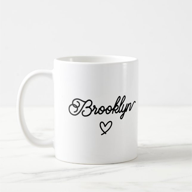 Minimalistisk Elegant Skript Personligt Namn Kaffemugg (Vänster)