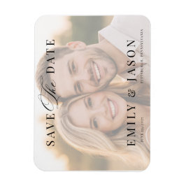Minimalistisk Elegant Skript Spara Datum Kort Magnet