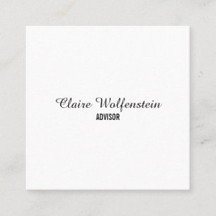 Minimalistisk Elegant Skript Svart och Vitt Fyrkantigt Visitkort