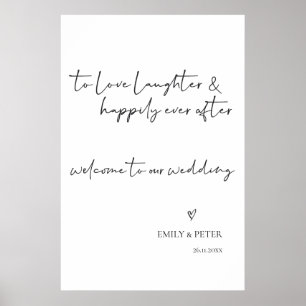 Minimalistisk Elegant-skript välkomna till Bröllop Poster