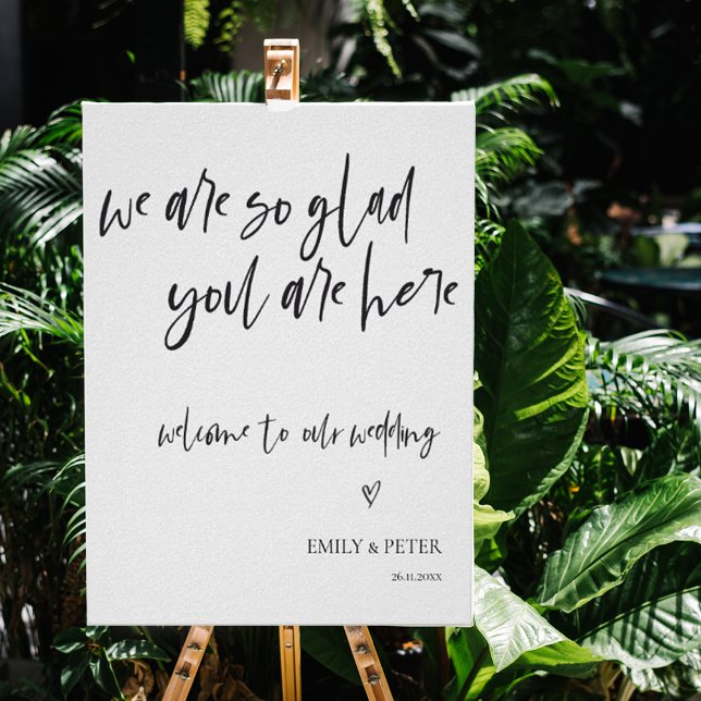 Minimalistisk Elegant-skript välkomna till Bröllop Poster (Skapare uppladdad)