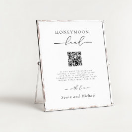 Minimalistisk Elegant-skriptet Honeymoon Fund Bröl Poster