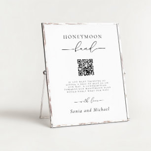 Minimalistisk Elegant-skriptet Honeymoon Fund Bröl Poster