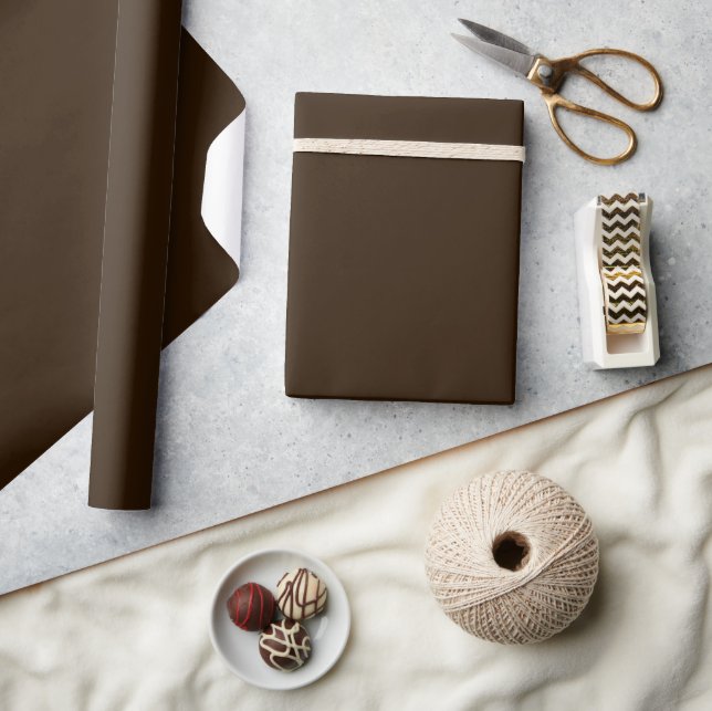 Minimalistisk Elegant Solid Chokladbrun Enkel Presentpapper (Hantverk)
