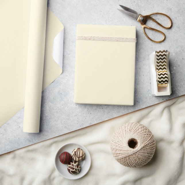 Minimalistisk Elegant Solid Pastell Kräm  Presentpapper (Hantverk)