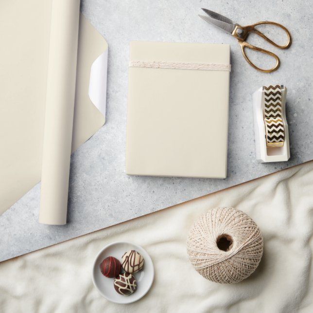 Minimalistisk Elegant Solid Pastell Linne Vit Presentpapper (Hantverk)