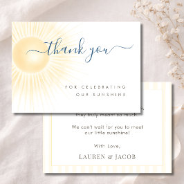 Minimalistisk Elegant Solig Neutral Bebis-fest Tack Kort