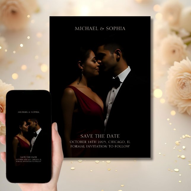 Minimalistisk Elegant Spara Datum Foto Svart Tjära Spara Datumet (Skapare uppladdad)