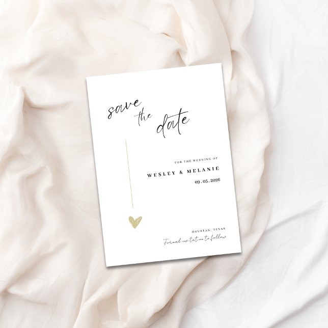 Minimalistisk Elegant Spara Datum Inbjudan (Save The Date Wedding Invitation)