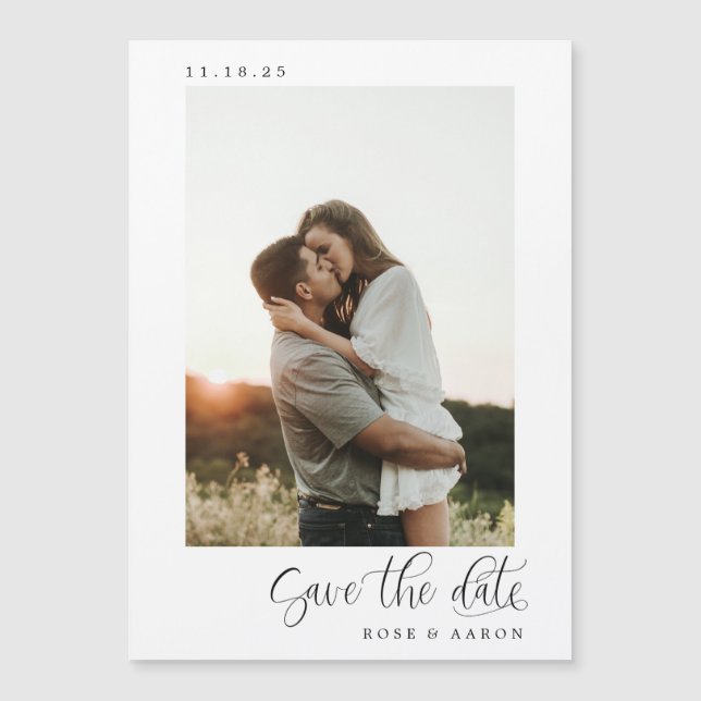 Minimalistisk Elegant Spara datum magneter (Framsida)