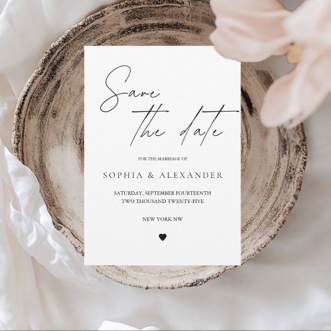 Minimalistisk Elegant Spara datumkortet Inbjudningar (Skapare uppladdad)