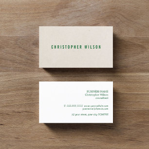 Minimalistisk Elegant Struktur Beige Grönt Consult Visitkort