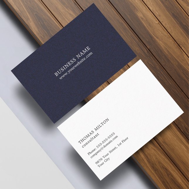 Minimalistisk Elegant Struktur Blå Konsult Visitkort (Skapare uppladdad)