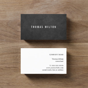 Minimalistisk Elegant Struktur Mörk Grått Consulta Visitkort