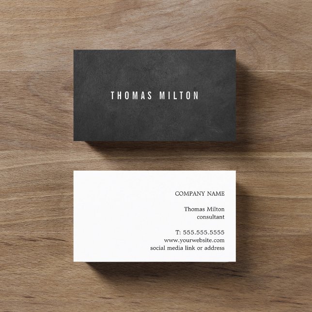 Minimalistisk Elegant Struktur Mörk Grått Consulta Visitkort (Skapare uppladdad)