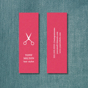 Minimalistisk Elegant Struktur Rosa White Hairstyl Mini Visitkort