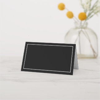 Minimalistisk Elegant, svart och vit Placeringskort