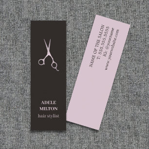 Minimalistisk Elegant Svart Ros Frisör Mini Visitkort