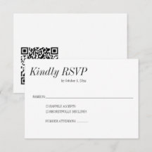 Minimalistisk Elegant Svart Vit Klassisk Bröllops-