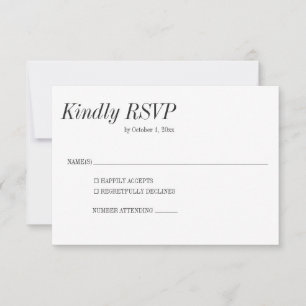 Minimalistisk Elegant Svart Vit Seriff Klassisk Br OSA Kort
