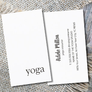 Minimalistisk Elegant Svart Vit Yoga Instruktör Visitkort