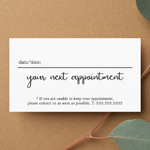 Minimalistisk Elegant Svart Vitt Skönhet Tidsbeställning Kort