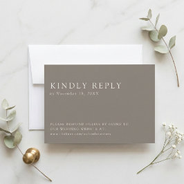 Minimalistisk Elegant Taupe Bröllop Svar Online
