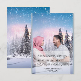 Minimalistisk Elegant Text & Foto Design / Bröllop Spara Datumet