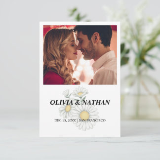 Minimalistisk Elegant Text & Foto Design / Bröllop Spara Datumet
