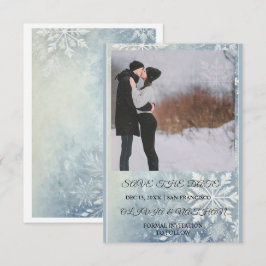 Minimalistisk Elegant Text & Foto Design / Bröllop Spara Datumet