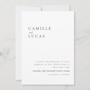Minimalistisk Elegant Text och Foto Bröllop Inbjudningar
