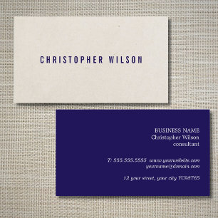 Minimalistisk Elegant Textur Beige Blå Konsult Visitkort