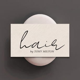 Minimalistisk Elegant Textur Beige Fet Hår Salong Visitkort