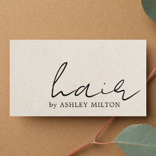 Minimalistisk Elegant Textur Beige Frisör Visitkort