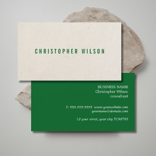 Minimalistisk Elegant Textur Beige Grön Konsult Visitkort