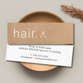 Minimalistisk Elegant Tryckt Kraft Sax Hårstylist Mini Visitkort