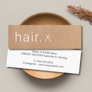 Minimalistisk Elegant Tryckt Kraft Sax Hårstylist Mini Visitkort