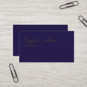 Minimalistisk Elegant tunn Namnteckning MörkBlue Visitkort